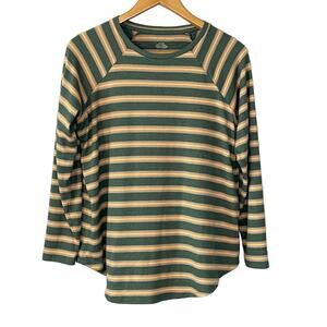 American Eagle Striped Sweater Green Yellow Womens size Small
